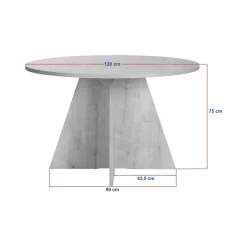 Tavoli Fissi > Dmora Tavolo Fisso 4 Posti Forma Rotondo 120x120x75h cm, Peso Supportato 60 kg - Racale Bianco Marmo