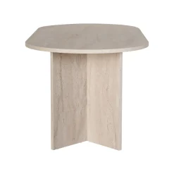 Tavolo Fisso Bianco Marmo 6 Posti Forma Ovale 180x89.5x75h cm, Peso Supportato 70 kg - Monterano