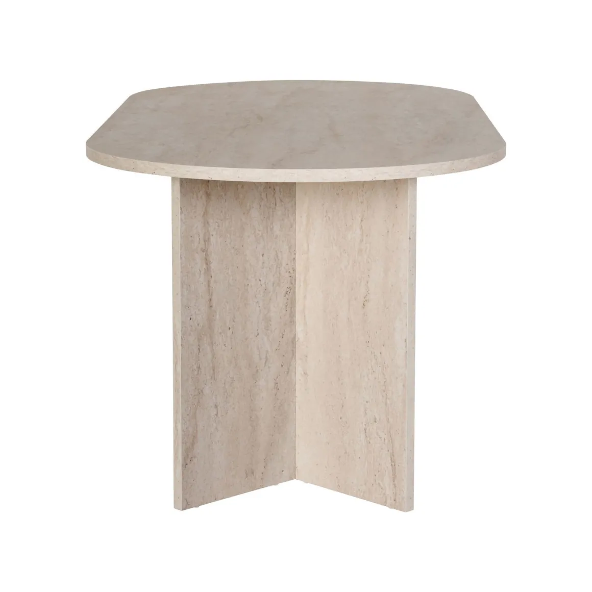 Tavolo Fisso Bianco Marmo 6 Posti Forma Ovale 180x89.5x75h cm, Peso Supportato 70 kg - Monterano