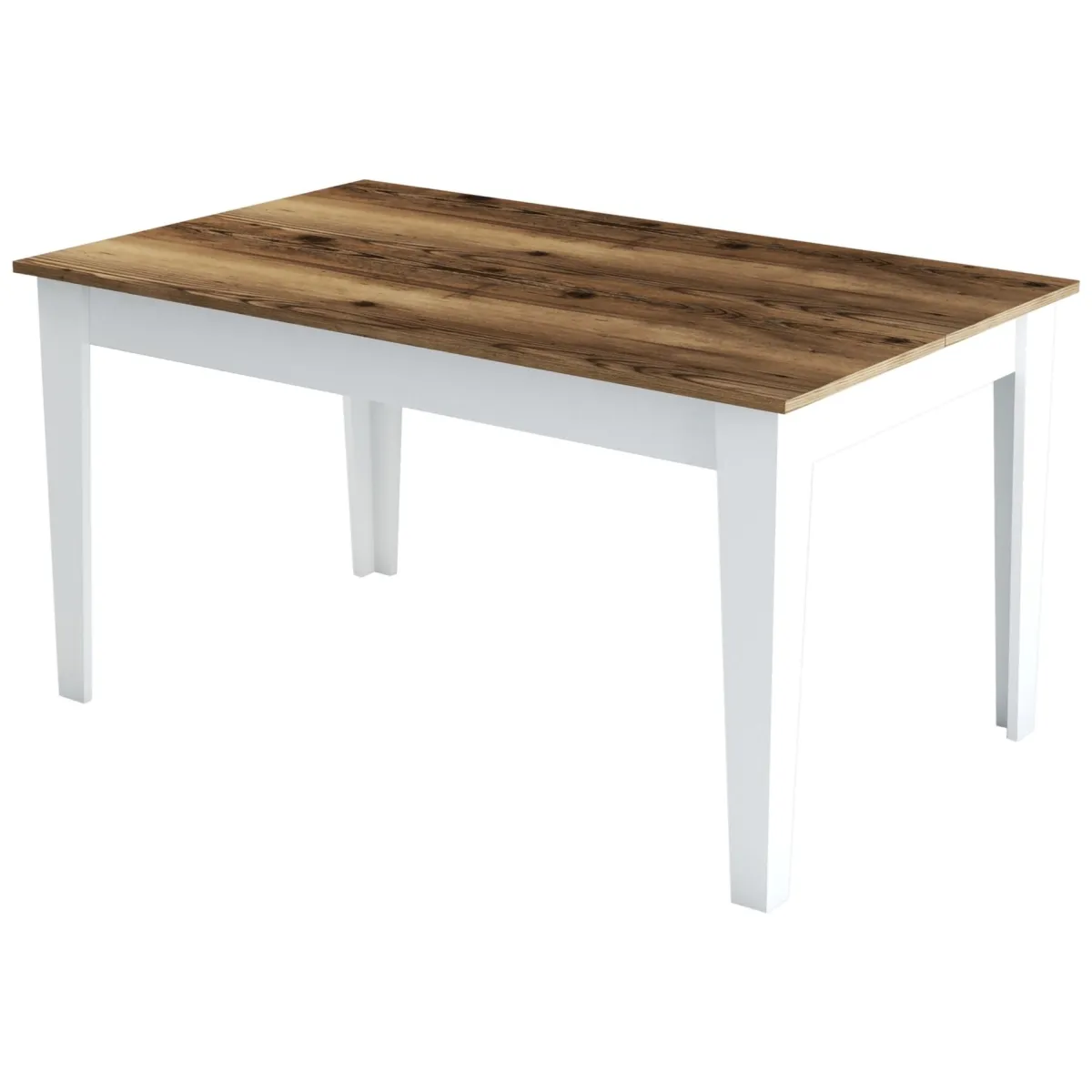 Tavoli Fissi > Dmora Tavolo Fisso Bianco Marrone Noce 6 Posti Forma Rettangolare 145x88x75h cm, Peso Supportato 120 kg - Sicura Marrone, Bianco Noce