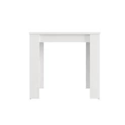 Tavoli Fissi > Dmora Tavolo Fisso 4 Posti Ripiano Effetto Dogato 80x80x76h cm, Forma Quadrato - Trosa Bianco Opaco