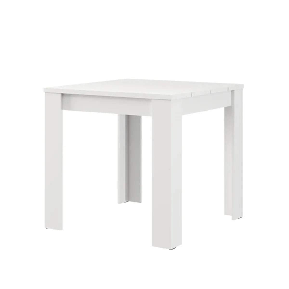 Tavoli Fissi > Dmora Tavolo Fisso 4 Posti Ripiano Effetto Dogato 80x80x76h cm, Forma Quadrato - Trosa Bianco Opaco
