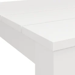 Tavolo Fisso Bianco Opaco 6 Posti Ripiano Effetto Dogato 135x80x76h cm, Forma Rettangolare - Sort