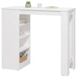 Tavoli Fissi > Dmora Tavolo Fisso 2 Posti Forma Rettangolare 120x50x105h cm, Materiale Piano in Legno Nobilitato - Sedriano Bianco