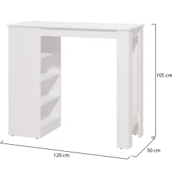 Tavoli Fissi > Dmora Tavolo Fisso 2 Posti Forma Rettangolare 120x50x105h cm, Materiale Piano in Legno Nobilitato - Sedriano Bianco