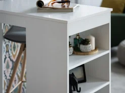 Tavoli Fissi > Dmora Tavolo Fisso 2 Posti Forma Rettangolare 120x50x105h cm, Materiale Piano in Legno Nobilitato - Sedriano Bianco