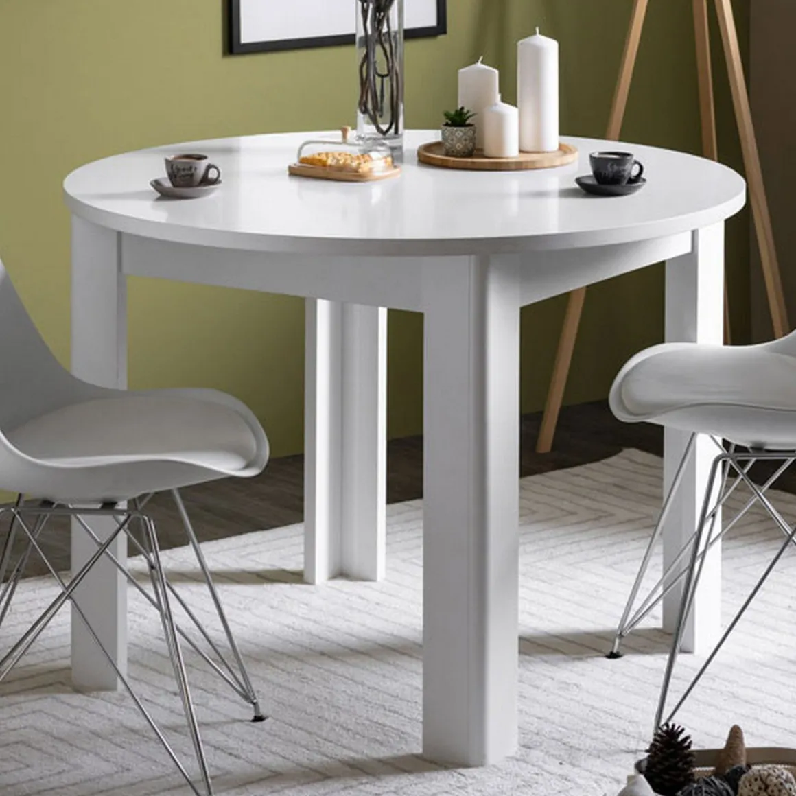 Tavoli Fissi > Dmora Tavolo Fisso 6 Posti Forma Ovale 180x89.5x75h cm, Peso Supportato 70 kg - Monterano Bianco
