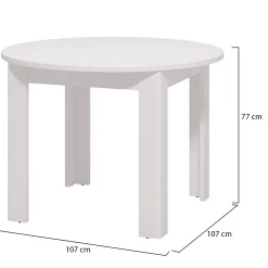 Tavoli Fissi > Dmora Tavolo Fisso 6 Posti Forma Ovale 180x89.5x75h cm, Peso Supportato 70 kg - Monterano Bianco