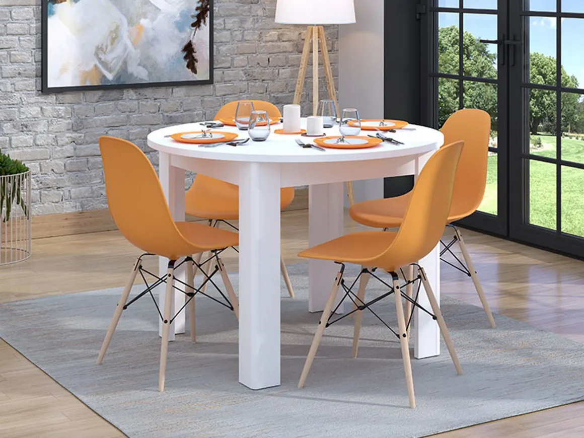 Tavoli Fissi > Dmora Tavolo Fisso 6 Posti Forma Ovale 180x89.5x75h cm, Peso Supportato 70 kg - Monterano Bianco