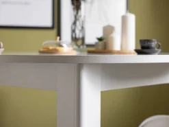 Tavoli Fissi > Dmora Tavolo Fisso 6 Posti Forma Ovale 180x89.5x75h cm, Peso Supportato 70 kg - Monterano Bianco