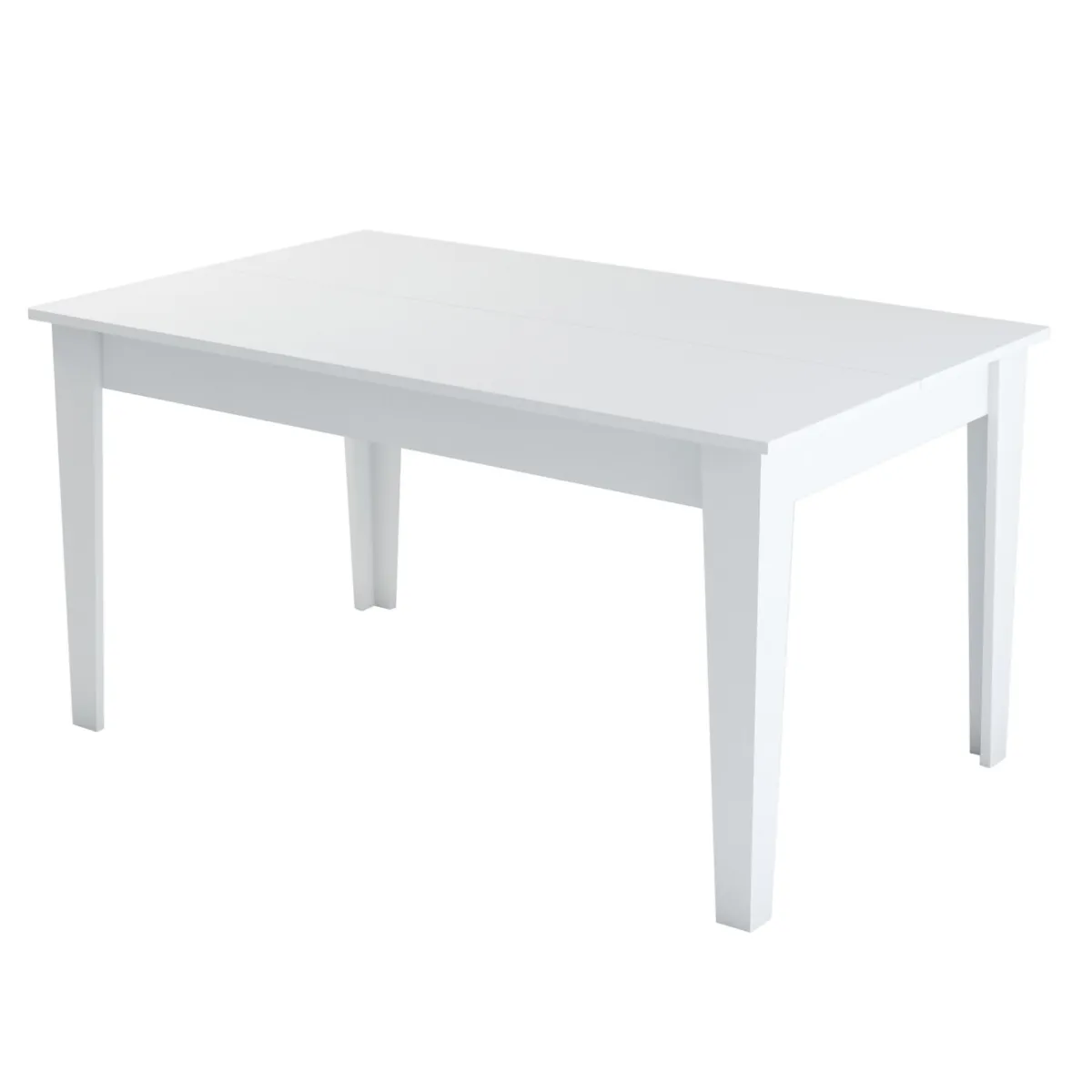 Tavoli Fissi > Dmora Tavolo Fisso 6 Posti Forma Rettangolare 145x88x75h cm, Peso Supportato 120 kg - Viverone Bianco
