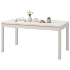 Tavolo Fisso Bianco 6 Posti Forma Rettangolare 160x90.5x76.5h cm, Materiale Piano in Legno Nobilitato - Tonara