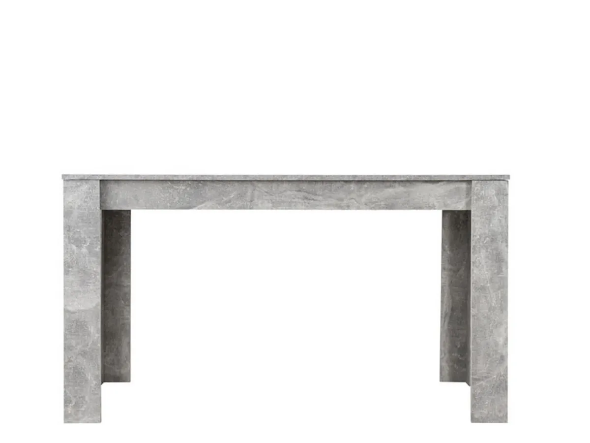 Tavoli Fissi > Dmora Tavolo Fisso Grigio Cemento Bianco 6 Posti Forma Rettangolare 135x80.5x74.5h cm, Colore Struttura Bianco - Simala Bianco, Grigio Cemento