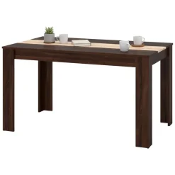 Tavoli Fissi > Dmora Tavolo Fisso Marrone Noce Marrone Rovere 6 Posti Forma Rettangolare 135x80.5x74.5h cm, Colore Ripiano Marrone - Simala Marrone Rovere, Marrone Noce