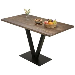 Tavoli Fissi > Dmora Tavolo Fisso Marrone Noce Nero Antracite 6 Posti Forma Rettangolare 145x88x75h cm, Peso Supportato 120 kg - Viverone Nero Antracite, Marrone Noce