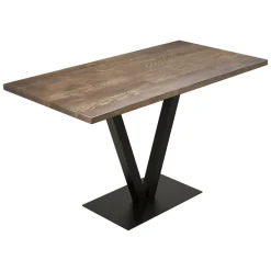 Tavolo Fisso Marrone Noce Nero 6 Posti Forma Rettangolare 125x66x77h cm, Peso Supportato 100 kg - Vadena
