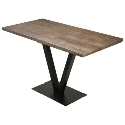Tavolo Fisso Marrone Noce Nero 6 Posti Forma Rettangolare 125x66x77h cm, Peso Supportato 100 kg - Vadena