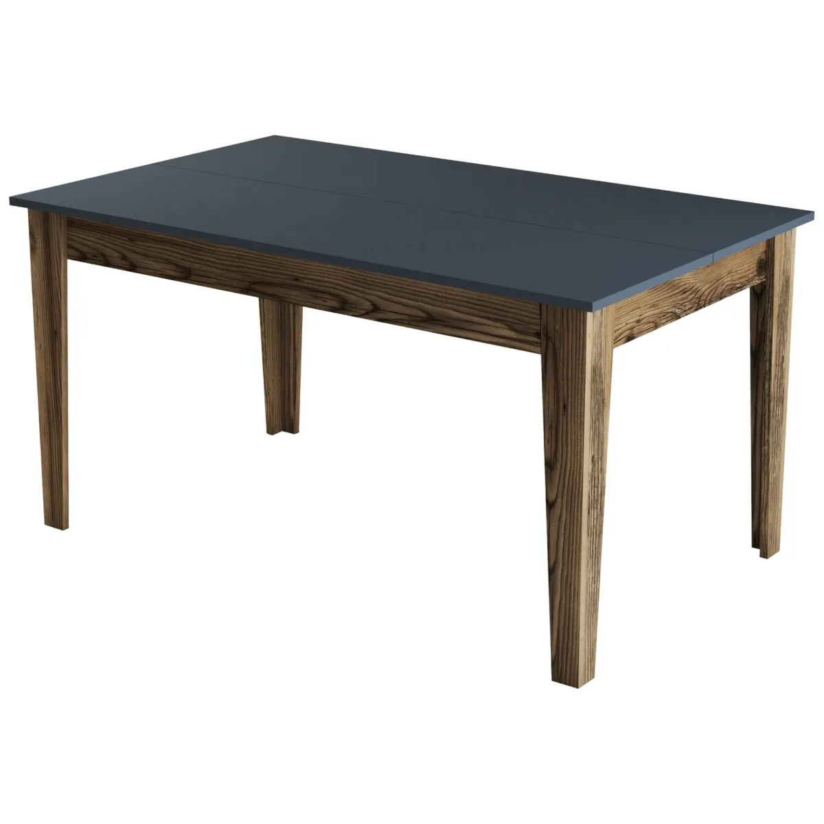 Tavoli Fissi > Dmora Tavolo Fisso Marrone Noce Nero Antracite 6 Posti Forma Rettangolare 145x88x75h cm, Peso Supportato 120 kg - Viverone Nero Antracite, Marrone Noce