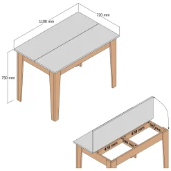 Tavoli Fissi > Dmora Tavolo Fisso Marrone Noce Nero Marmo 6 Posti Forma Rettangolare 145x88x75h cm, Peso Supportato 120 kg - Viverone Nero Marmo, Marrone Noce