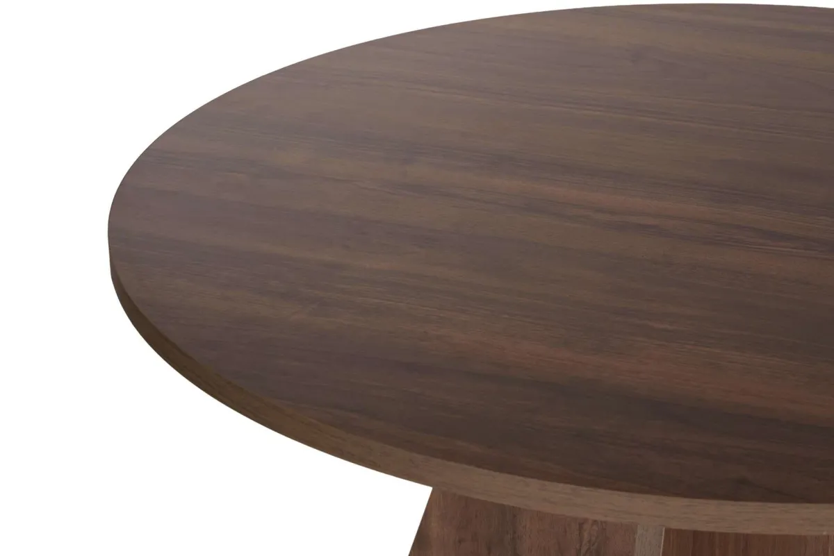 Tavoli Fissi > Dmora Tavolo Fisso 4 Posti Forma Rotondo 120x120x75h cm, Peso Supportato 60 kg - Racale Marrone Noce