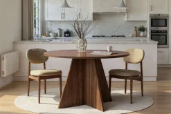 Tavoli Fissi > Dmora Tavolo Fisso 4 Posti Forma Rotondo 120x120x75h cm, Peso Supportato 60 kg - Racale Marrone Noce