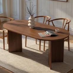 Tavoli Fissi > Dmora Tavolo Fisso 6 Posti Forma Rettangolare 110x72x75h cm, Peso Supportato 120 kg - Fosciana Marrone Noce
