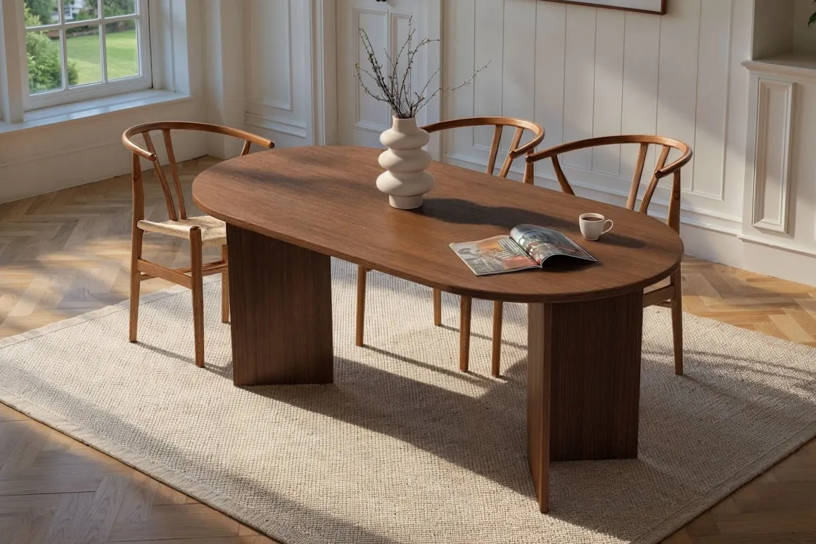 Tavoli Fissi > Dmora Tavolo Fisso 6 Posti Forma Rettangolare 110x72x75h cm, Peso Supportato 120 kg - Fosciana Marrone Noce