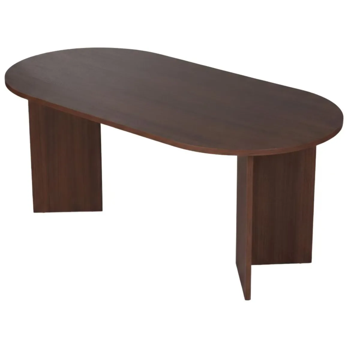 Tavolo Fisso Marrone Noce 6 Posti Forma Ovale 180x89.5x75h cm, Peso Supportato 70 kg - Monterano