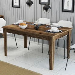 Tavoli Fissi > Dmora Tavolo Fisso 6 Posti Forma Rettangolare 160x80x75h cm, Peso Supportato 120 kg - Pretoro Marrone Noce