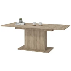 Tavolo Fisso Marrone Noce 6 Posti Forma Rettangolare 160x91.5x76h cm, Materiale Piano in Legno Nobilitato - Siano