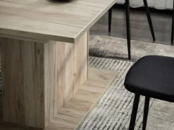 Tavolo Fisso Marrone Noce 6 Posti Forma Rettangolare 160x91.5x76h cm, Materiale Piano in Legno Nobilitato - Siano