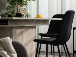 Tavolo Fisso Marrone Noce 6 Posti Forma Rettangolare 160x91.5x76h cm, Materiale Piano in Legno Nobilitato - Siano