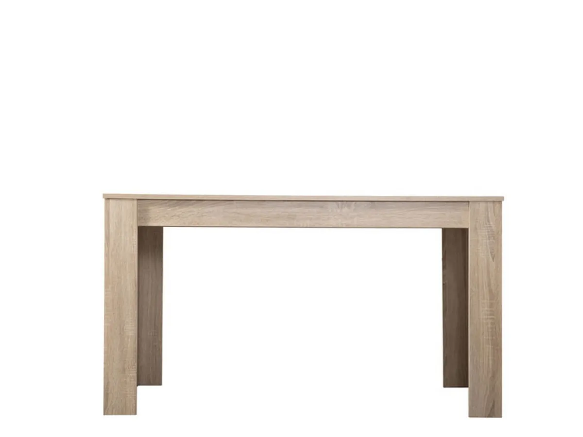 Tavoli Fissi > Dmora Tavolo Fisso Marrone Rovere Bianco 6 Posti Forma Rettangolare 135x80.5x74.5h cm, Colore Struttura Bianco - Simala Bianco, Marrone Rovere