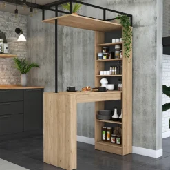 Tavoli Fissi > Dmora Tavolo Fisso Marrone Rovere Nero 4 Posti Forma Ovale 180x90x73h cm, Sfumatura Colore Struttura Rovere - Baleha Nero, Marrone Rovere