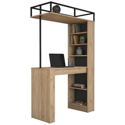 Tavoli Fissi > Dmora Tavolo Fisso Marrone Rovere Nero 4 Posti Forma Ovale 180x90x73h cm, Sfumatura Colore Struttura Rovere - Baleha Nero, Marrone Rovere