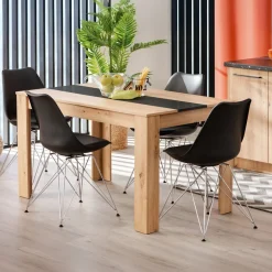 Tavoli Fissi > Dmora Tavolo Fisso 2 Posti Forma Rettangolare 120x50x105h cm, Materiale Piano in Legno Nobilitato - Sedriano Marrone Rovere Nodi