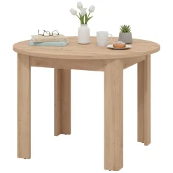 Tavoli Fissi > Dmora Tavolo Fisso 4 Posti Forma Rotondo 120x120x75h cm, Peso Supportato 60 kg - Racale Marrone Rovere Nodi