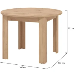 Tavoli Fissi > Dmora Tavolo Fisso 4 Posti Forma Rotondo 120x120x75h cm, Peso Supportato 60 kg - Racale Marrone Rovere Nodi