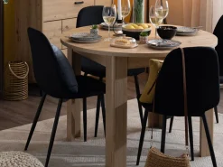 Tavoli Fissi > Dmora Tavolo Fisso 4 Posti Forma Rotondo 120x120x75h cm, Peso Supportato 60 kg - Racale Marrone Rovere Nodi