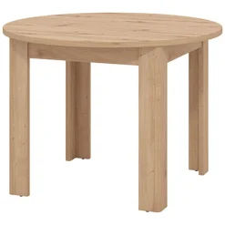 Tavolo Fisso Marrone Rovere Nodi 4 Posti Forma Rotondo 106.5x106.5x76.5h cm, Materiale Piano in Legno Nobilitato - Gorlago