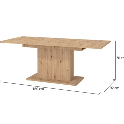 Tavoli Fissi > Dmora Tavolo Fisso 6 Posti Ripiano Effetto Dogato 135x80x76h cm, Forma Rettangolare - Luarca Marrone Rovere Nodi