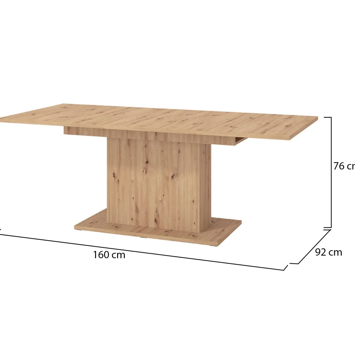 Tavoli Fissi > Dmora Tavolo Fisso 6 Posti Ripiano Effetto Dogato 135x80x76h cm, Forma Rettangolare - Luarca Marrone Rovere Nodi