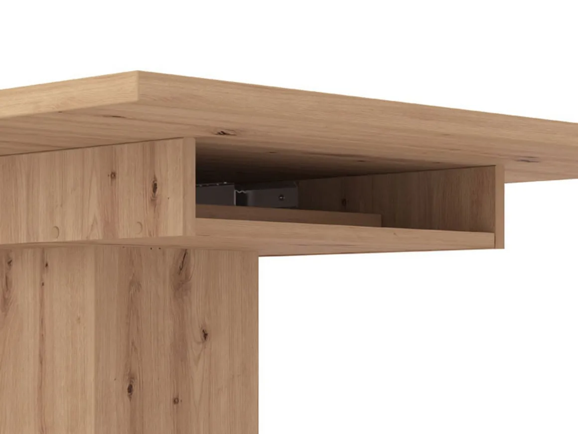 Tavolo Fisso Marrone Rovere Nodi 6 Posti Forma Rettangolare 160x91.5x76h cm, Materiale Piano in Legno Nobilitato - Siano