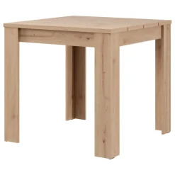 Tavolo Fisso Marrone Rovere Nodi 6 Posti Ripiano Effetto Dogato 80x80x76h cm, Forma Quadrato - Trosa