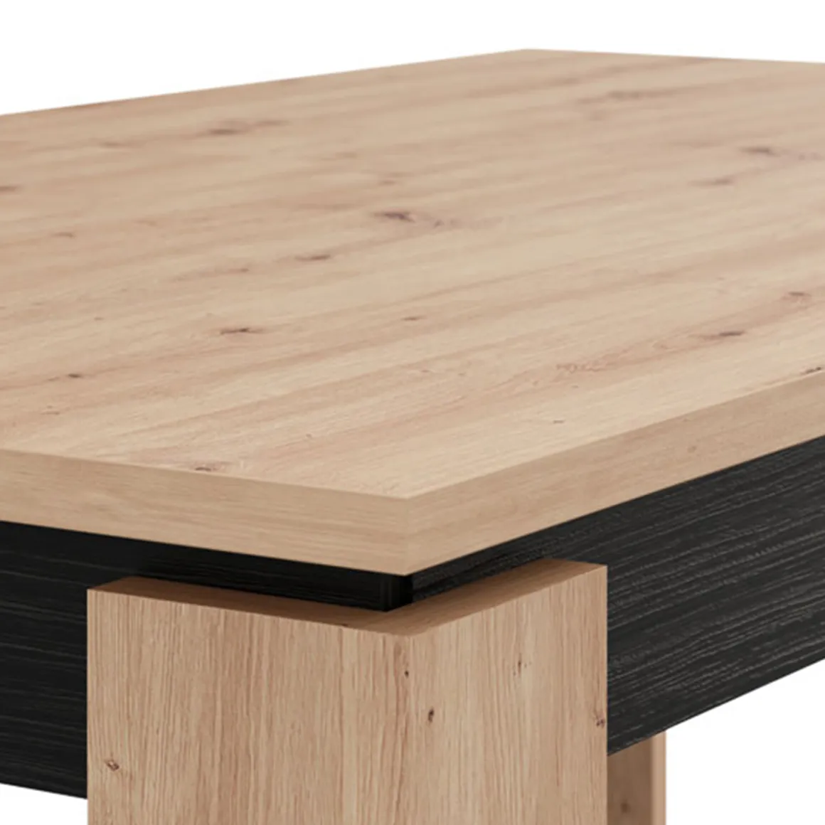 Tavolo Fisso Marrone Rovere Nodi Nero 8 Posti Forma Rettangolare 160x90x77h cm, Sfumatura Colore Struttura Rovere Nodi - Ulass