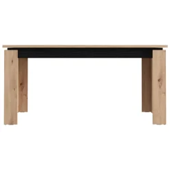 Tavolo Fisso Marrone Rovere Nodi Nero 8 Posti Forma Rettangolare 160x90x77h cm, Sfumatura Colore Struttura Rovere Nodi - Ulass
