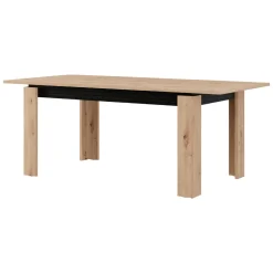 Tavolo Fisso Marrone Rovere Nodi Nero 8 Posti Forma Rettangolare 160x90x77h cm, Sfumatura Colore Struttura Rovere Nodi - Ulass