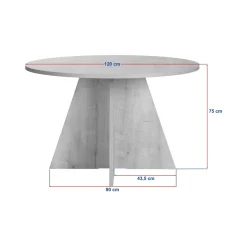 Tavoli Fissi > Dmora Tavolo Fisso 4 Posti Ripiano Effetto Dogato 80x80x76h cm, Forma Quadrato - Trosa Marrone Rovere