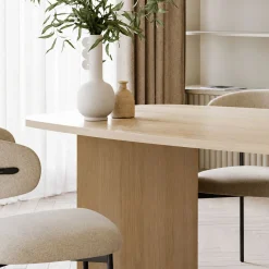 Tavolo Fisso Marrone Rovere 6 Posti Forma Ovale 190x100x75h cm, Sfumatura Colore Struttura Rovere - Milani