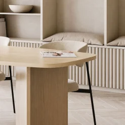 Tavolo Fisso Marrone Rovere 6 Posti Forma Ovale 190x100x75h cm, Sfumatura Colore Struttura Rovere - Milani